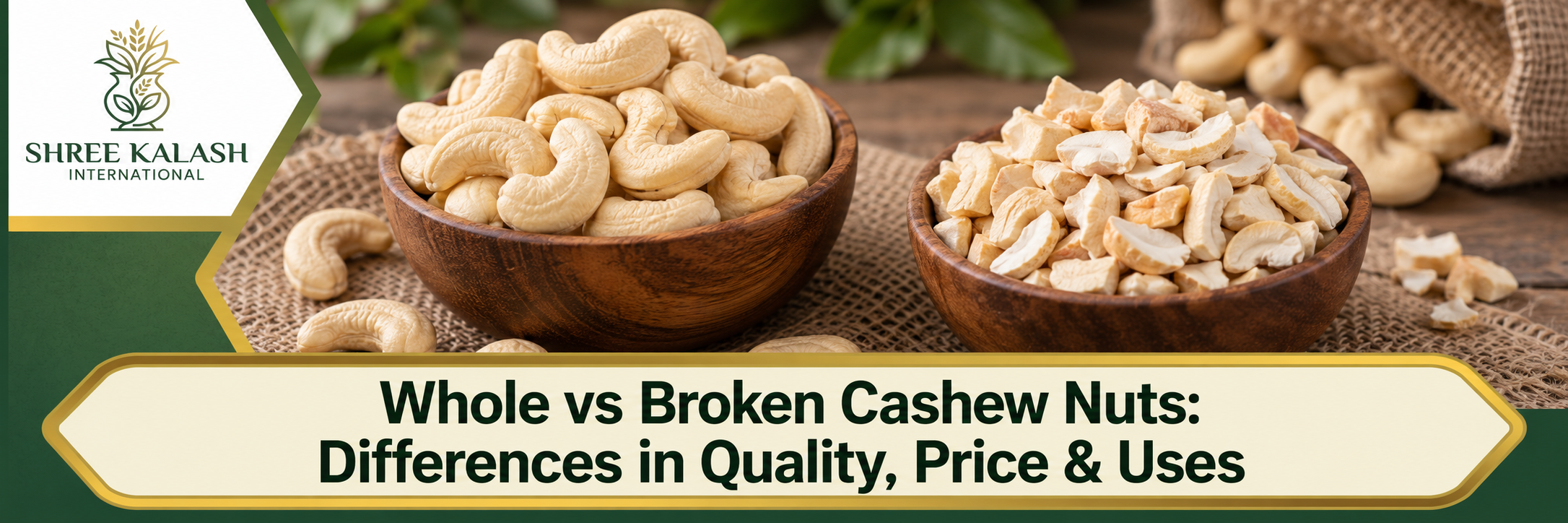 Whole vs Broken Cashew Nuts: Differences in Quality, Price & Uses